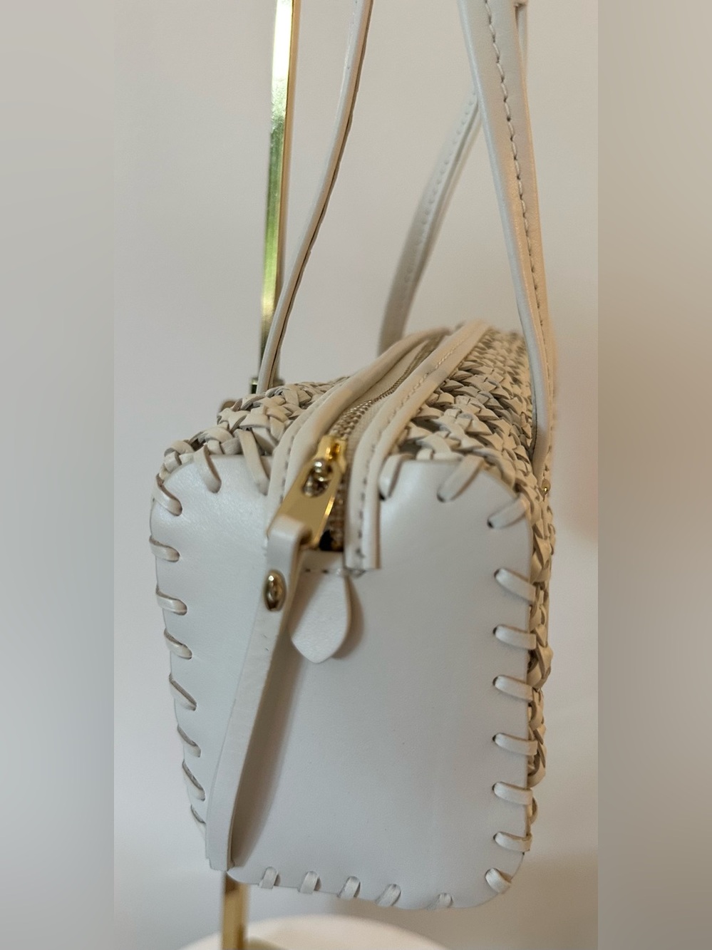 Madewell Woven Brioche  Shoulder Bag in cream leather - Picture 4 of 8
